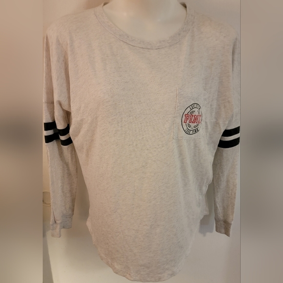 PINK Victoria's Secret Tops - Pink VS Large Long Sleeved Pocket Tee